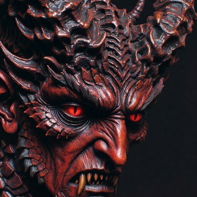 Demonic devil with red eyes