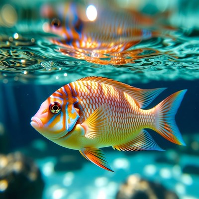 Colorful tropical fish underwater