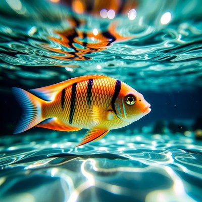 Vibrant Orange Clownfish Underwater
