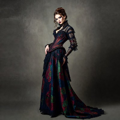 Woman in Gothic Corset Dress