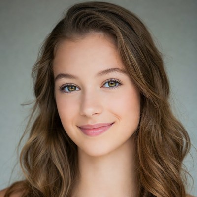 Smiling young woman with wavy brown hair