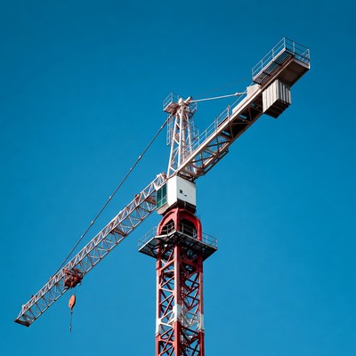 Tower Crane Against Blue Sky