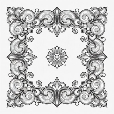 Ornate Floral Frame Illustration