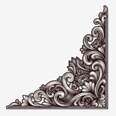 Ornate Floral Corner Border