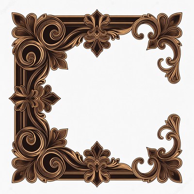 Ornate Brown Floral Frame