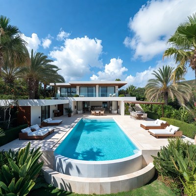 Modern White Villa with Infinity Pool