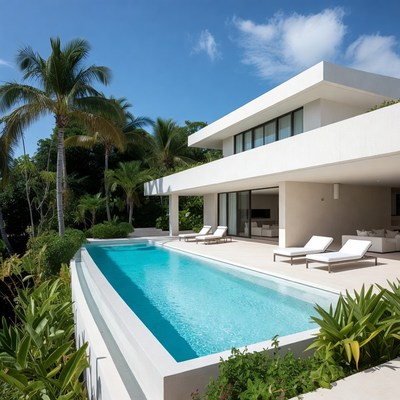 Modern White Villa with Infinity Pool