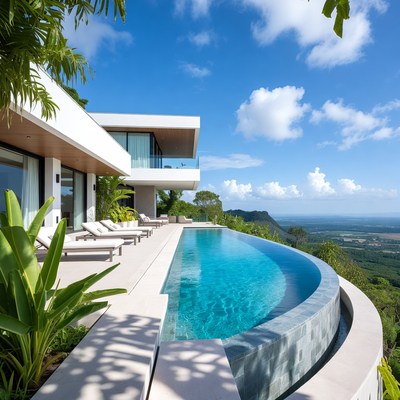 Modern Infinity Pool Villa Cliffside