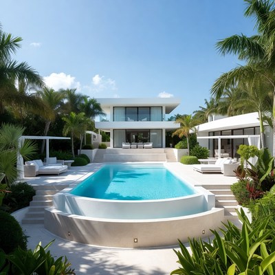 Modern White Villa with Infinity Pool