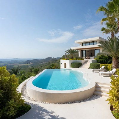Modern Infinity Pool Cliffside Villa