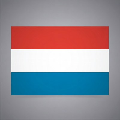 Netherlands Flag on Gray Background