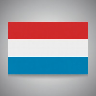 Netherlands Flag on Gray Background