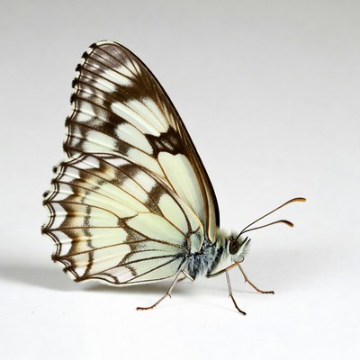 White butterfly with black markings