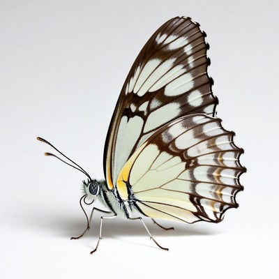 White butterfly with black markings