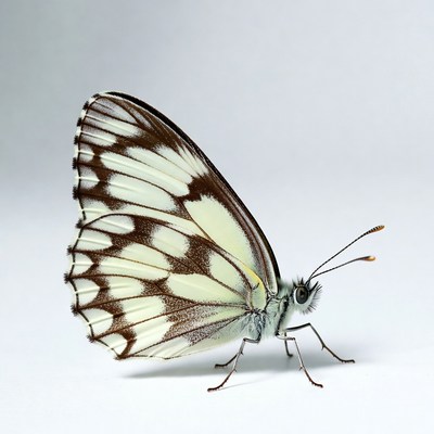 White Butterfly with Black Wings
