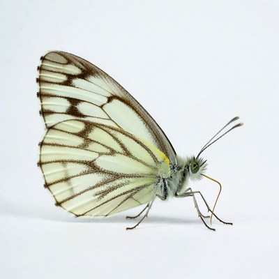White butterfly with black stripes