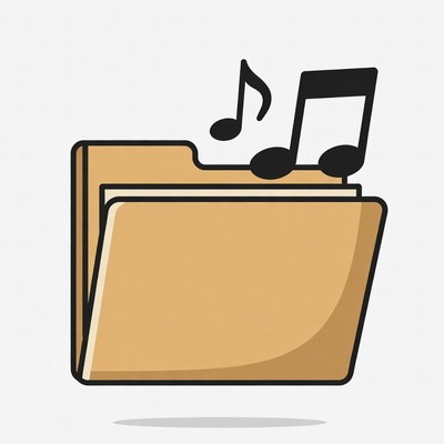 Music Folder Icon with Notes