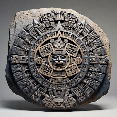 Aztec Sun Stone Carving