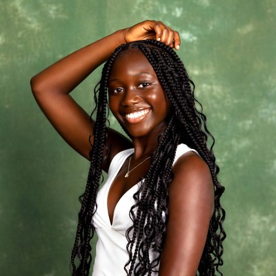 Smiling African-American woman with braids