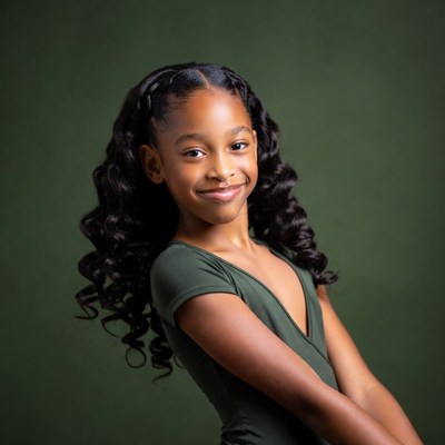 Smiling African-American girl with braids