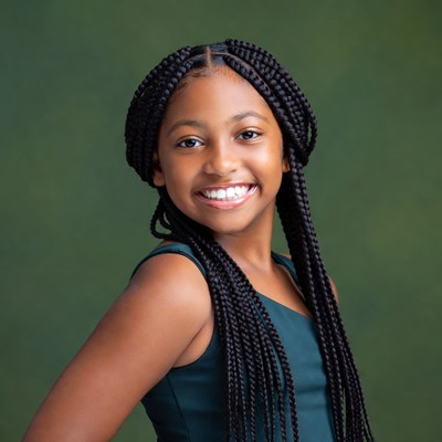 Smiling African-American girl with braids