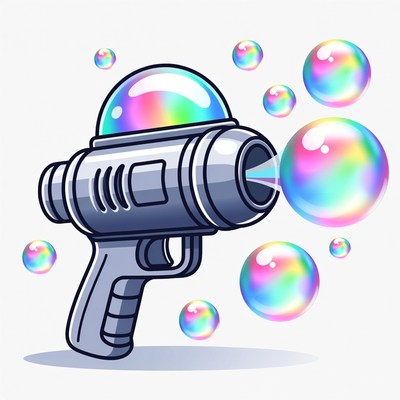 Bubble Gun Shooting Colorful Bubbles