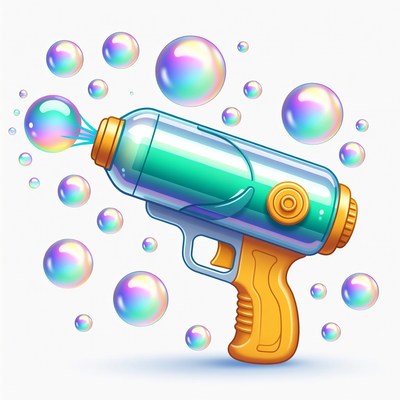 Bubble Gun Shooting Colorful Bubbles