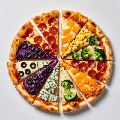 Pizza with vegetable toppings