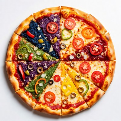 Colorful Rainbow Veggie Pizza