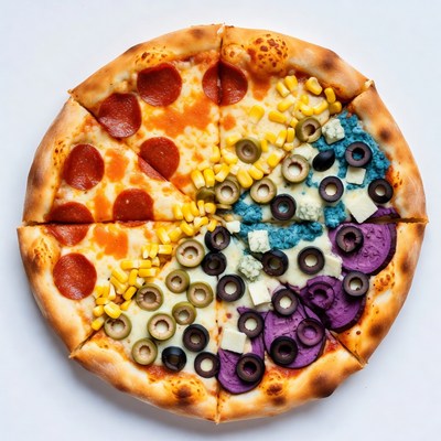 Rainbow Pizza with Colorful Toppings