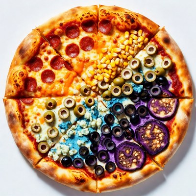 Rainbow Pizza with Colorful Toppings