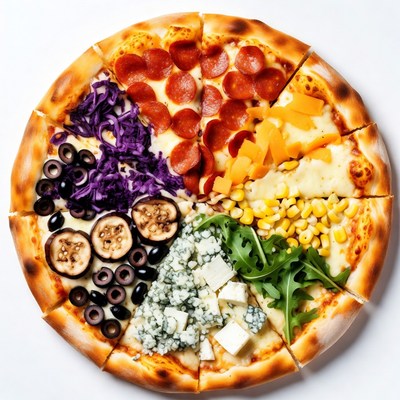 Colorful Rainbow Vegetable Pizza