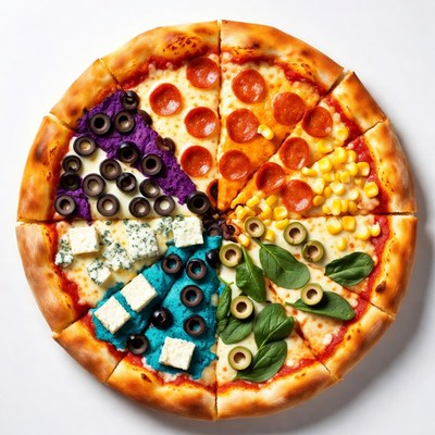 Colorful Rainbow Pizza Slices