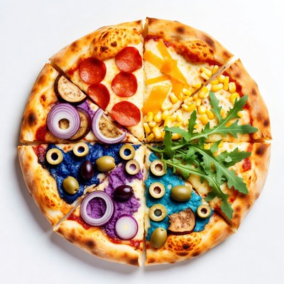 Colorful Rainbow Pizza Slices
