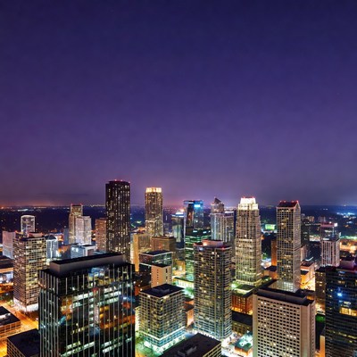 City skyline at night