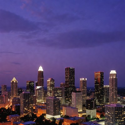 Atlanta skyline at dusk