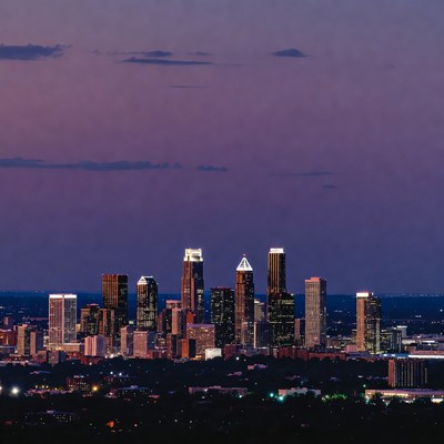 Charlotte skyline at dusk