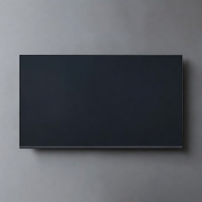 Black TV on Gray Wall