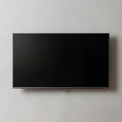 Black TV on White Wall