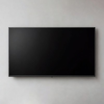 Black TV on White Wall