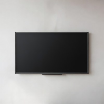 Black TV on White Wall