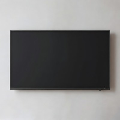 Black TV on White Wall