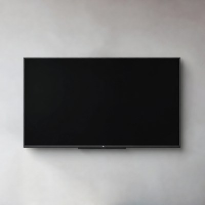 Large Black TV on Wall