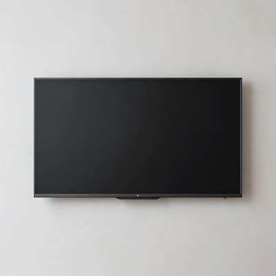 Black TV on White Wall