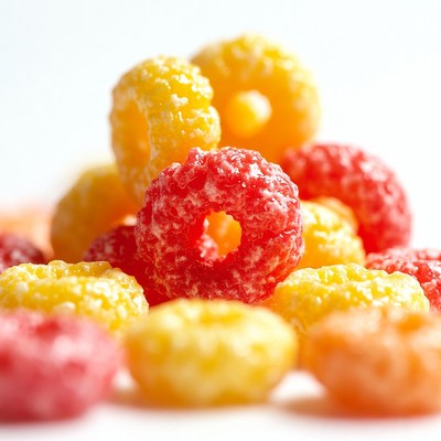 Colorful Raspberry Cereal Rings