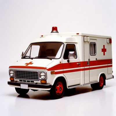 White Ambulance with Red Cross