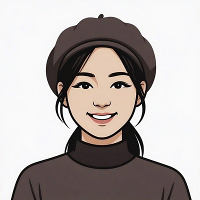 Asian woman wearing beret