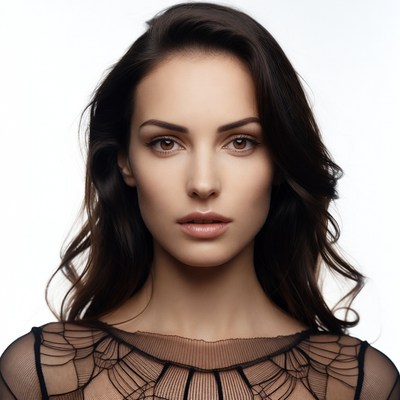 Beautiful woman with long dark hair