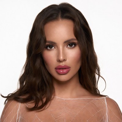 Beautiful woman with wavy brown hair