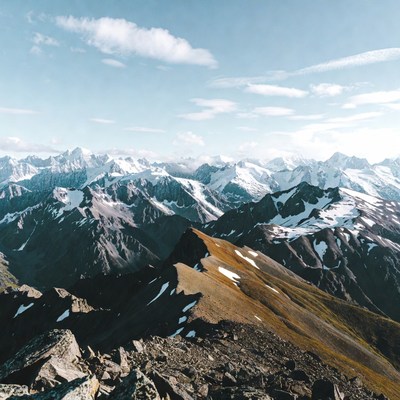 Snowy Mountain Range Panorama